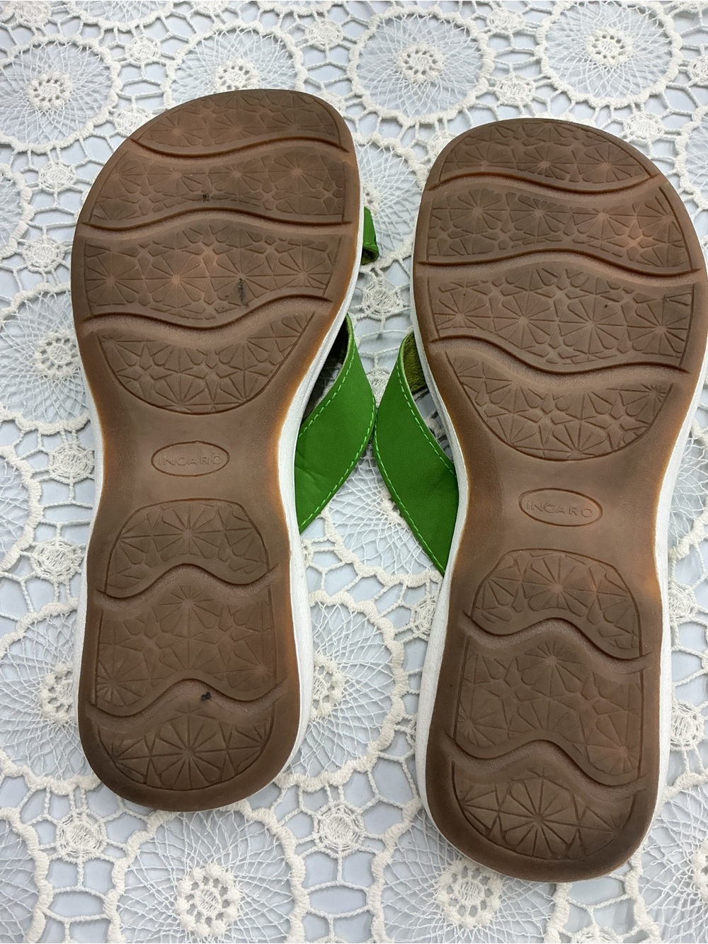 INGARO Green Leather Toe-Post Sandals - Picture 6 of 6